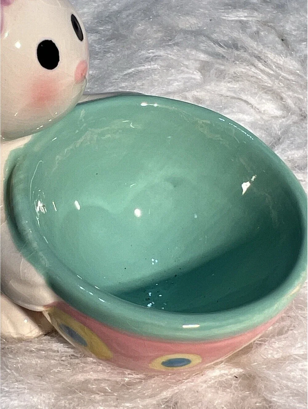 Ceramic Colorful Bunny Egg Cup Holder